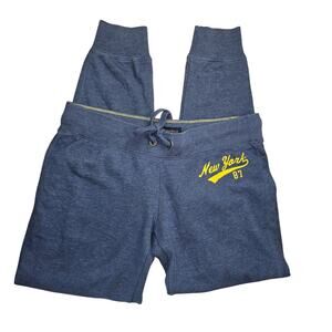 Low Rise Y2k New York Sweatpants Blue Yellow Size S/P